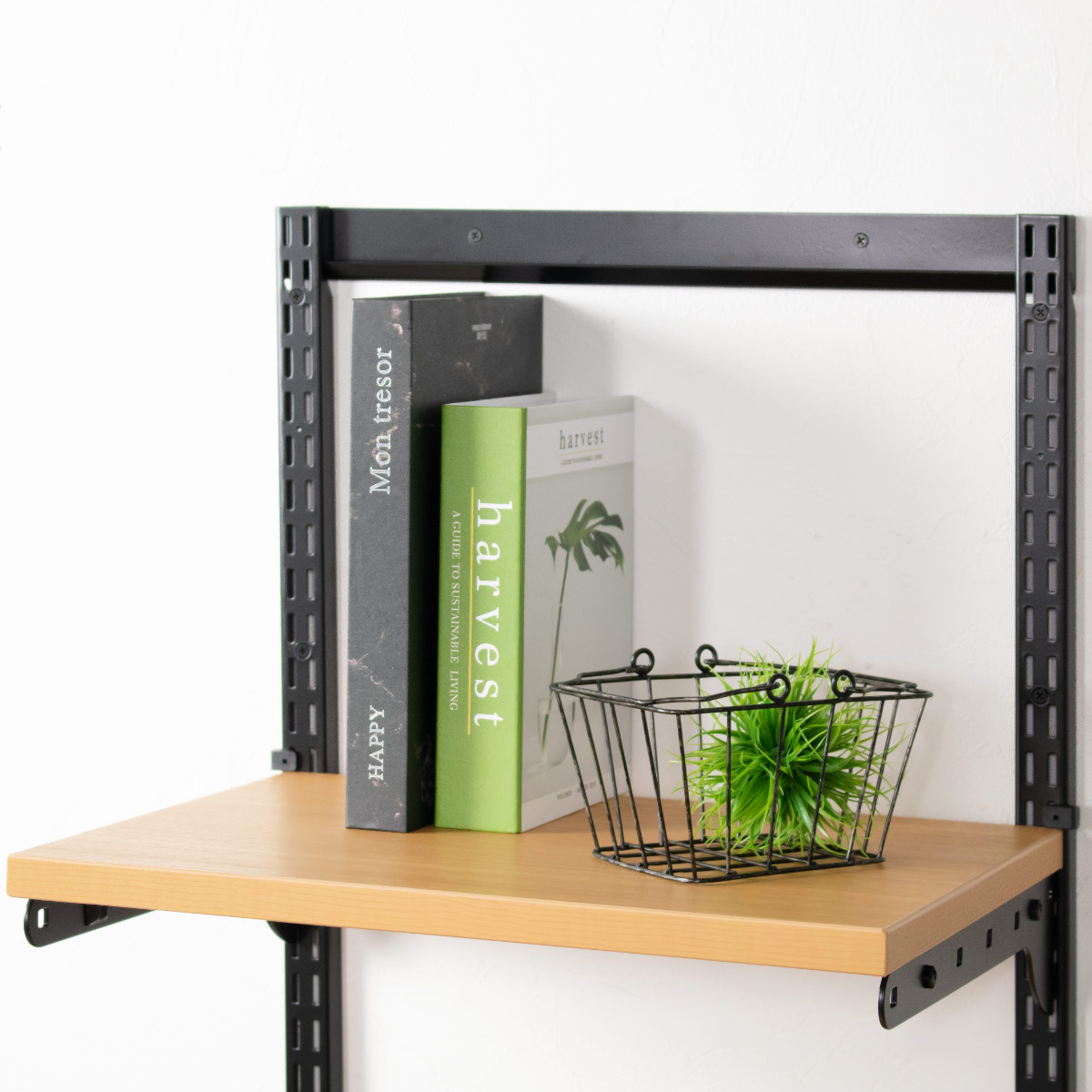 壁面収納 FKスリット 70cm ショート ブラック フィットラック （ 棚