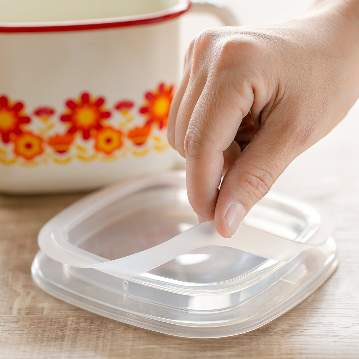 富士ホーロー 保存容器 1.5L メモリーズ 角型みそポット サンフラワー