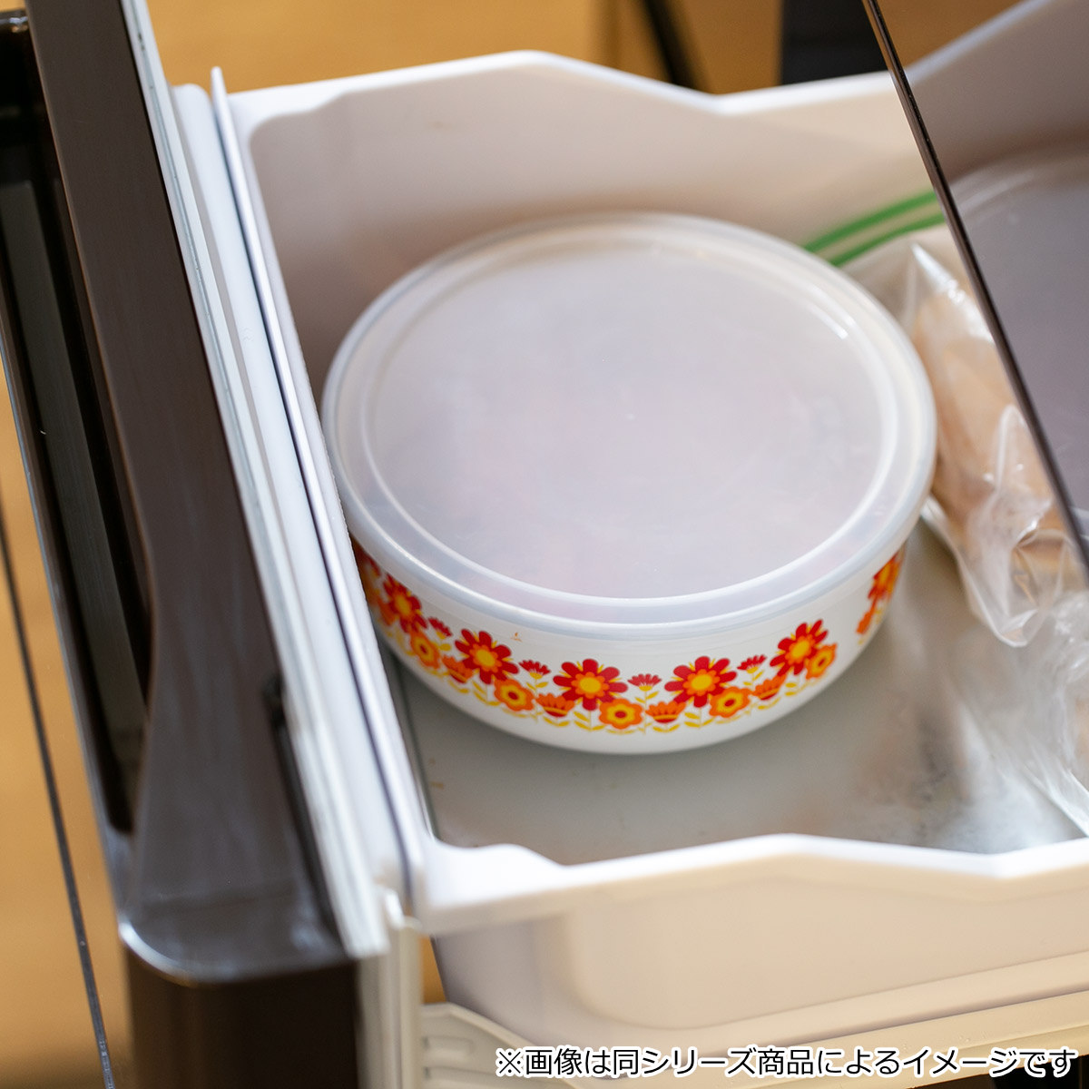 富士ホーロー 保存容器 1.8L メモリーズ 18cm 丸型容器ブルーフラワー