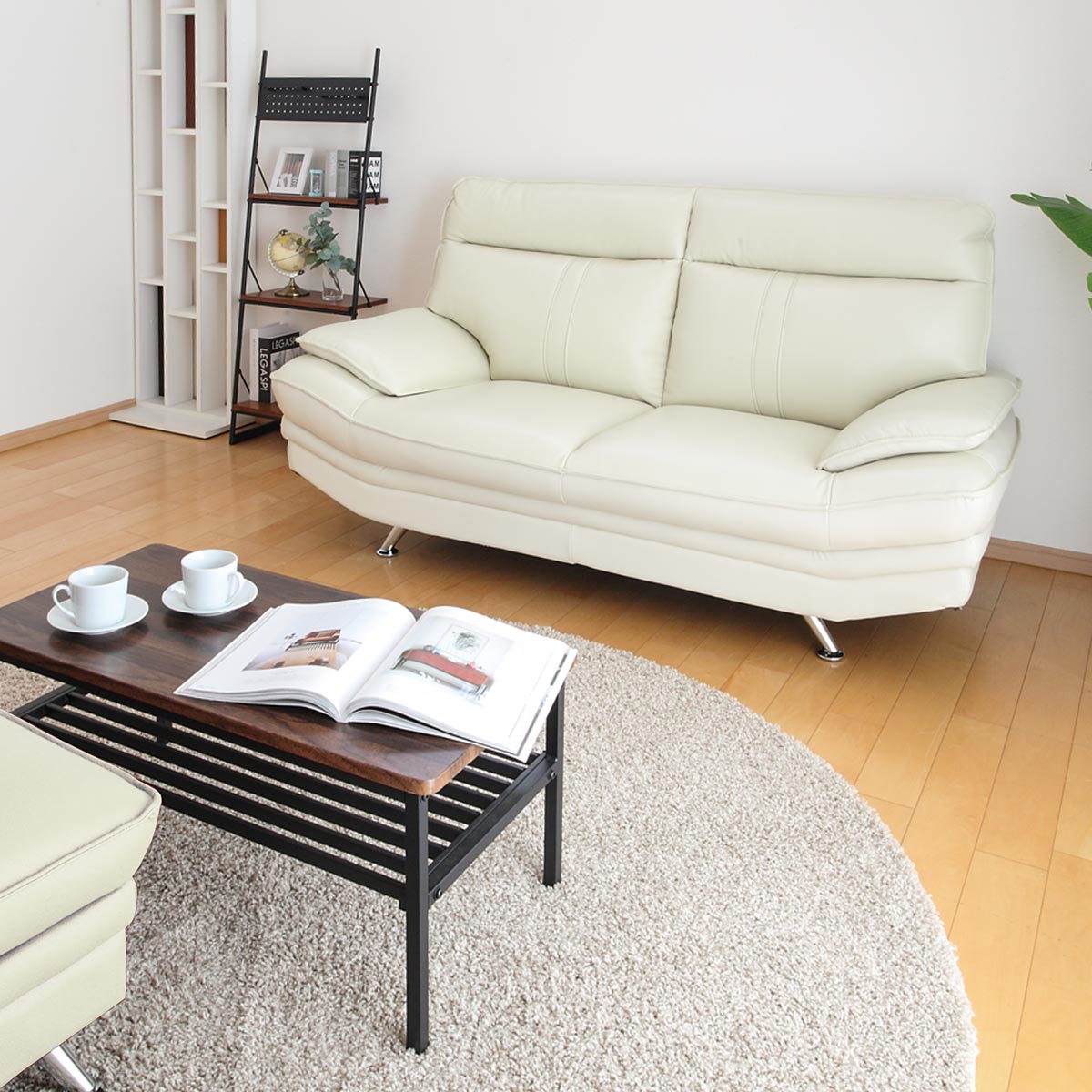 TIME＆STYLE Antelope アンテロープ ソファ 本革 白 2P ソファ 二人掛け 幅170cm レザー （ 開梱設置 ソファー レザーソファ