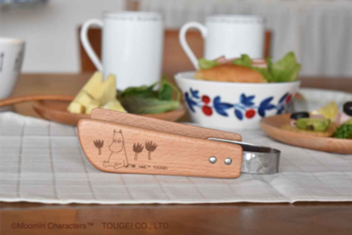 トング 14.5cm ムーミン 木製 ビーチ （ サービングトング 取り分け