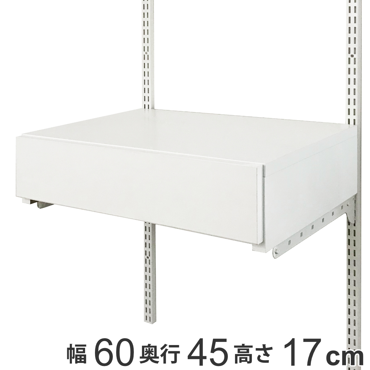 壁面収納 フィットラック 薄型 引き出し1段 フラットタイプ 幅60cm （ パーツ オプション 部品 DIY 収納 小物収納 小物入れ 引き出し 壁掛け ）