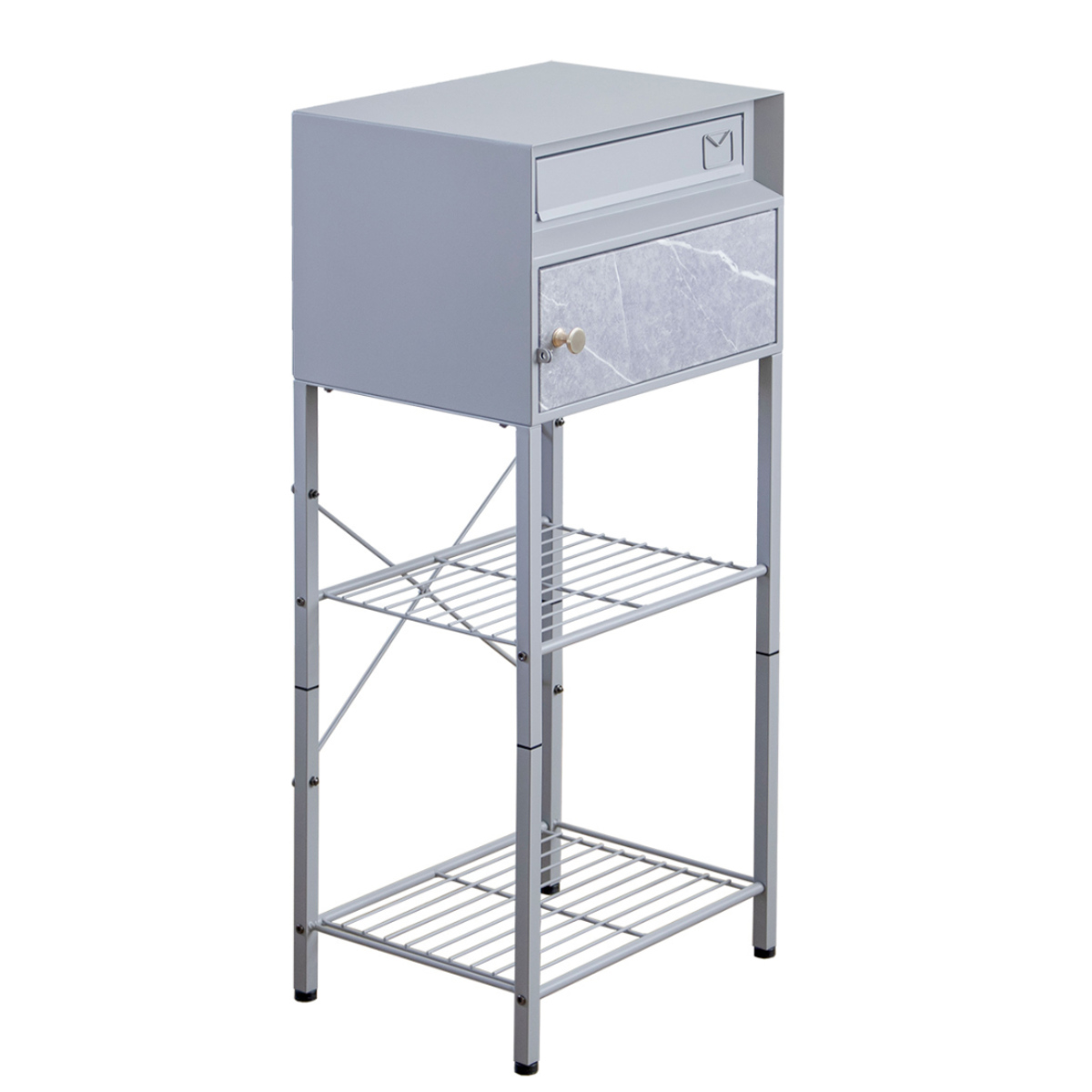 郵便ポスト スタンドポスト 大理石調 （ ガーデンポスト 郵便受け 置き