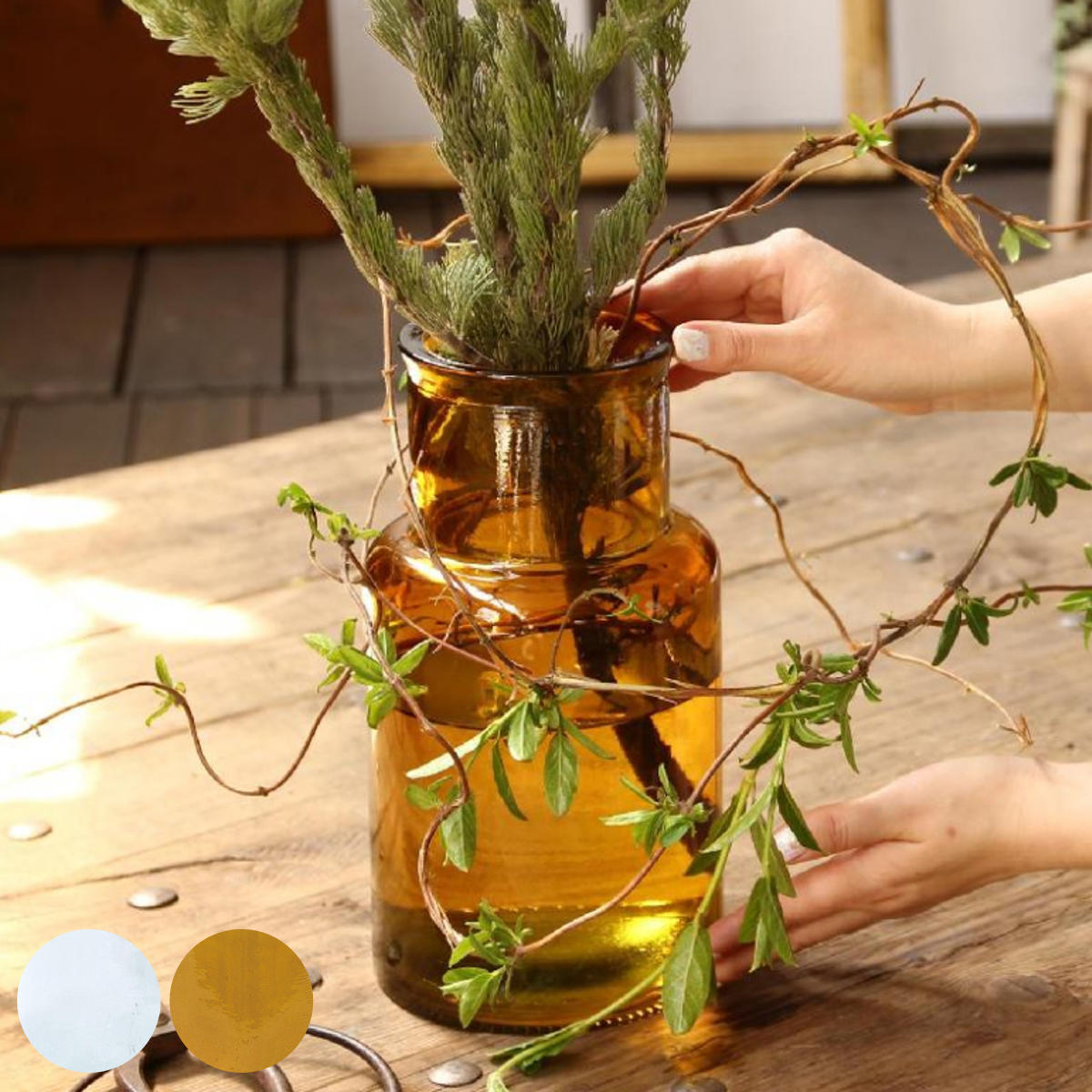 花瓶 VALENCIA リサイクルガラス フラワーベース SEIS