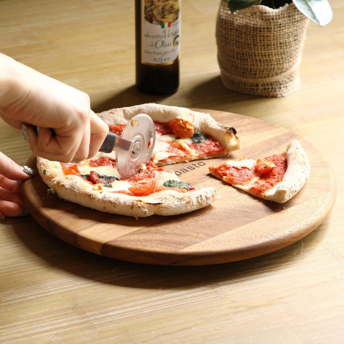 回転台 30cm BONO アカシア 木製 （ 回転皿 回転プレート 大皿 皿 お皿