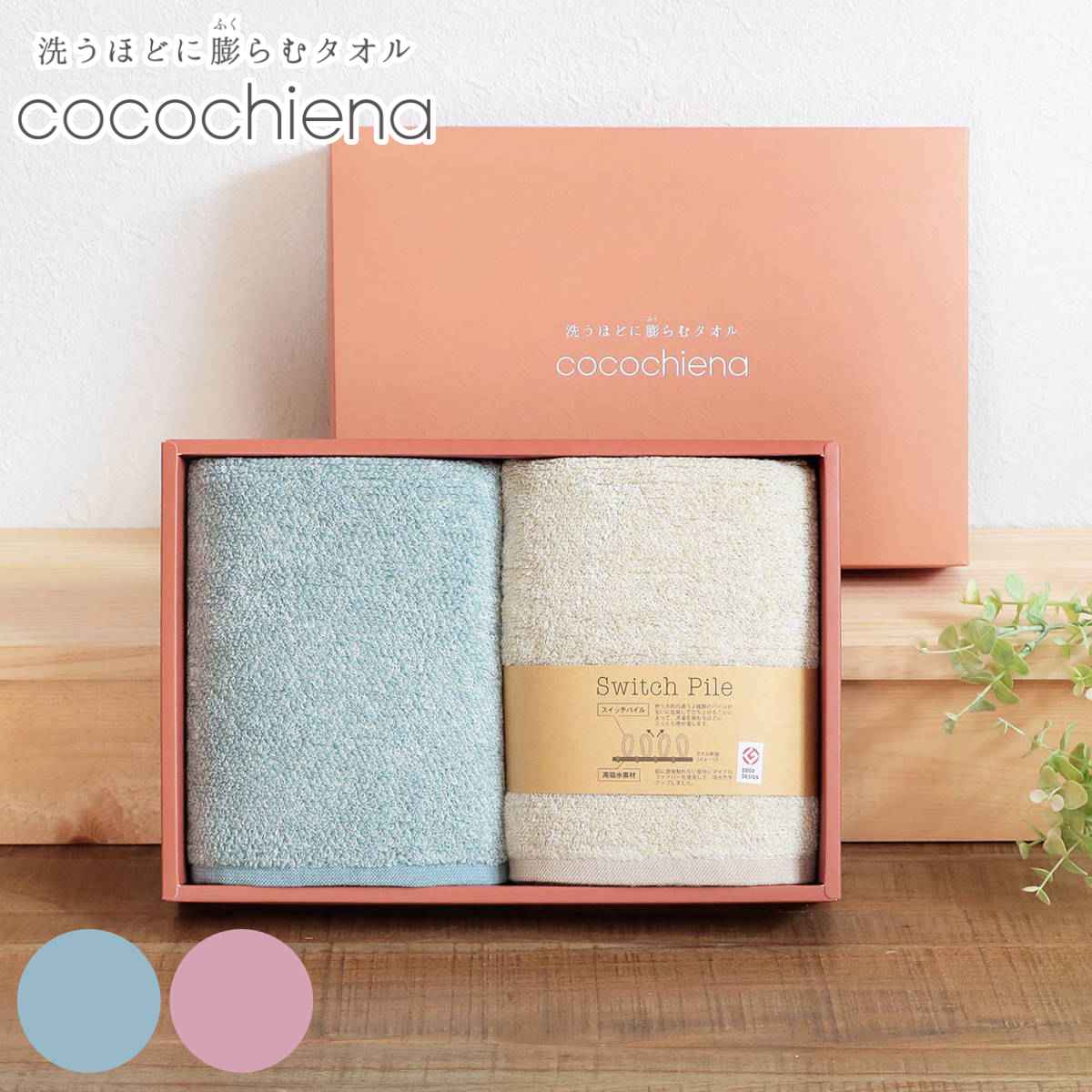 タオル ギフト ココチエナ フェイスタオル 2枚 （ デイリータオル