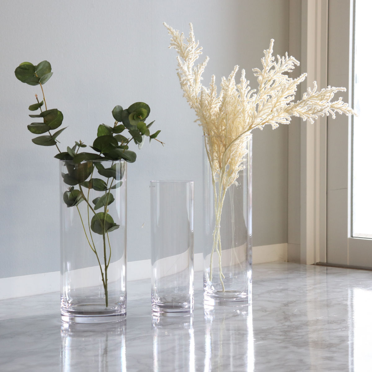 花瓶 割れないガラス PVシリンダー 直径10×高さ30cm （ 花びん 花器