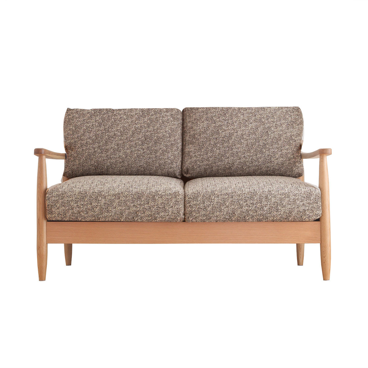 ソファ 二人掛け 幅136cm 木製 洗えるカバー ファブリック （ 開梱設置