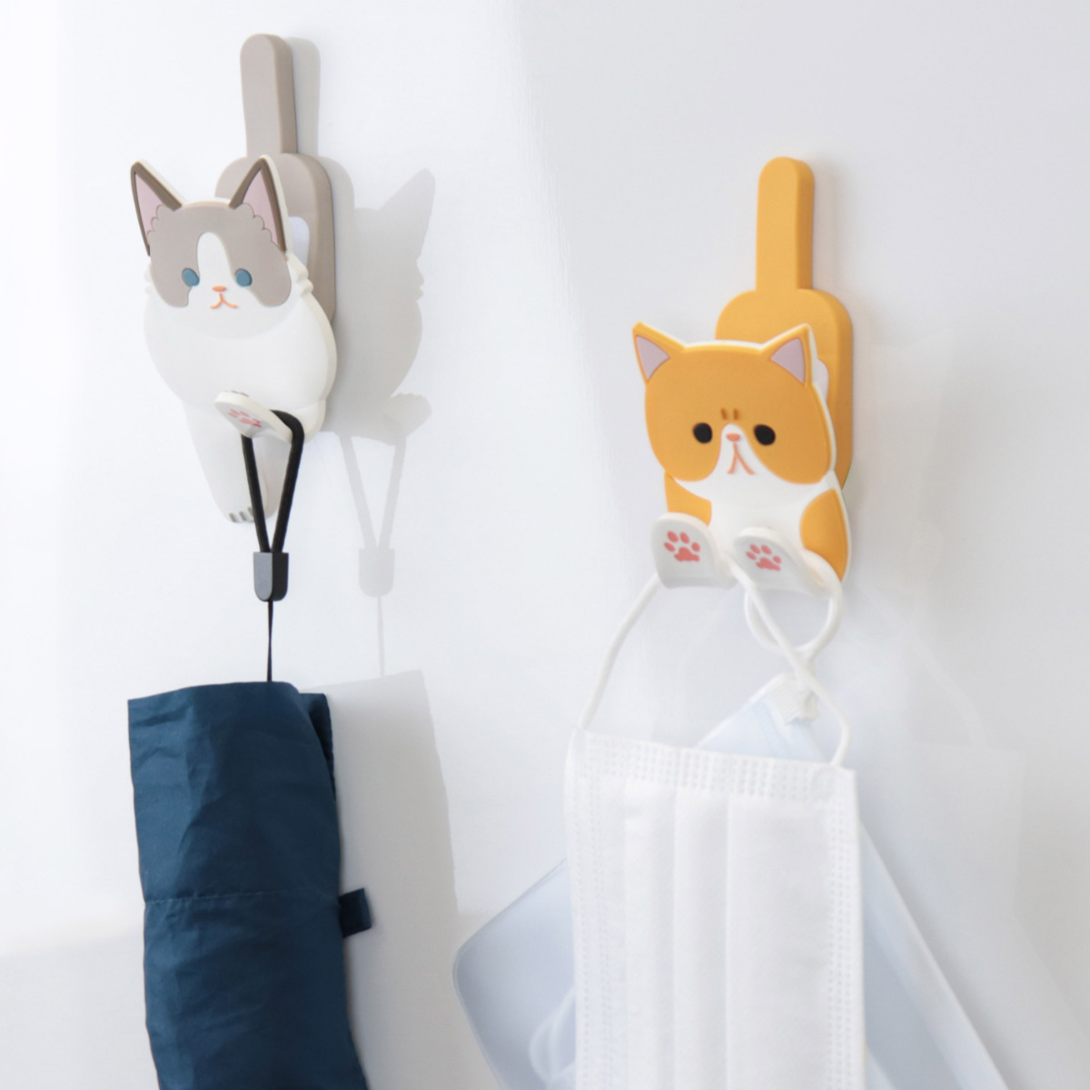特注品　猫の取手/フック 猫 ねこ ネコ 扉 取っ手 フック 引き出し 振り返りタイプ 壁掛けラック