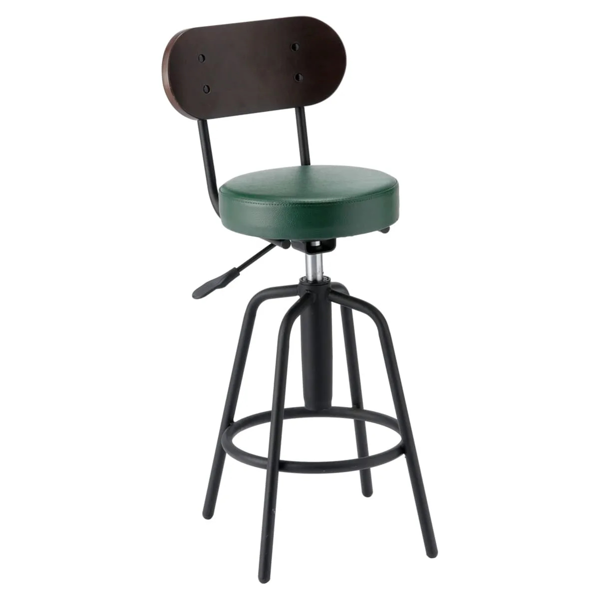 カウンターチェア 2脚セット 回転 高さ調整 背付き クッション （ バー