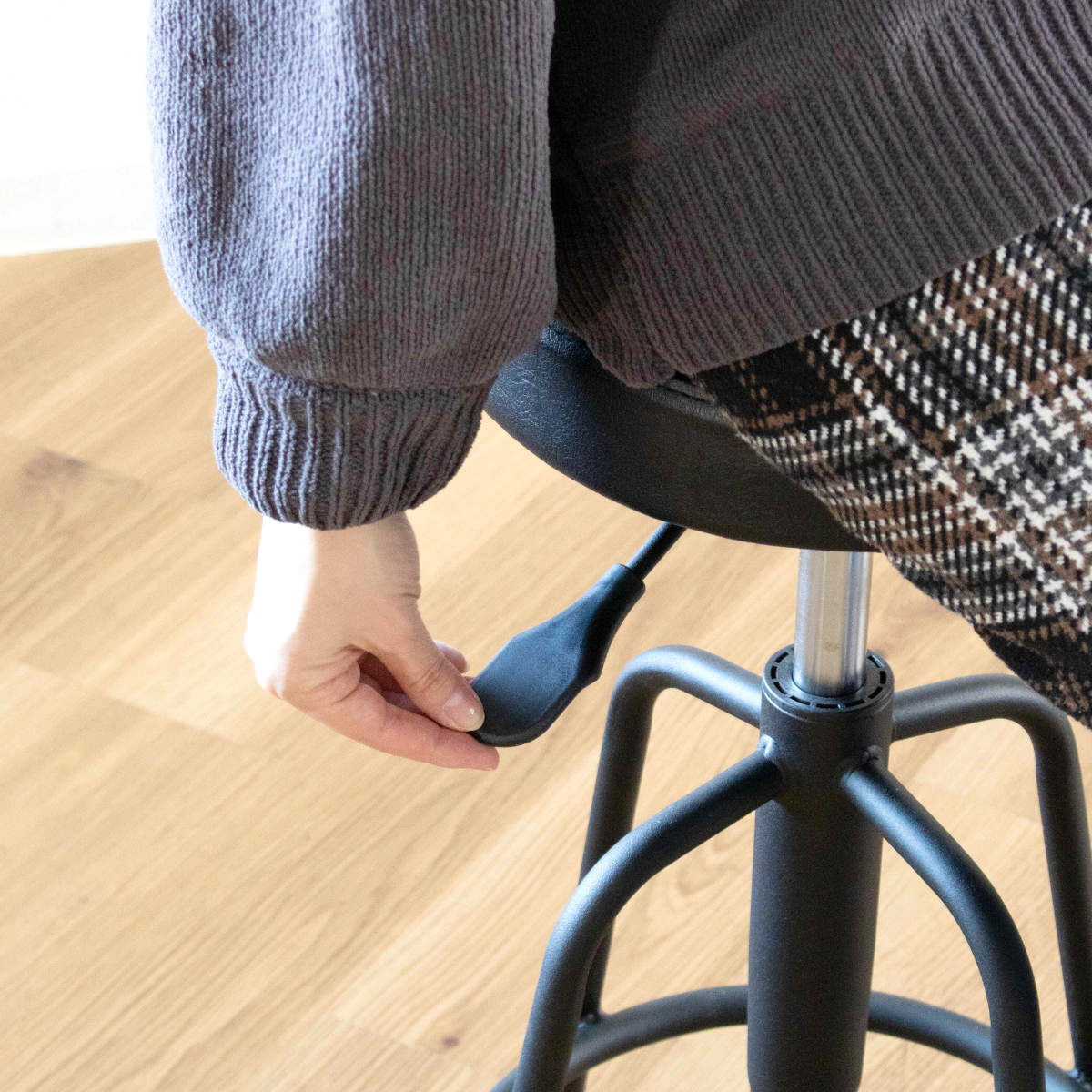 カウンターチェア 2脚セット 座面高61〜71cm 回転 タムチェア （ バー