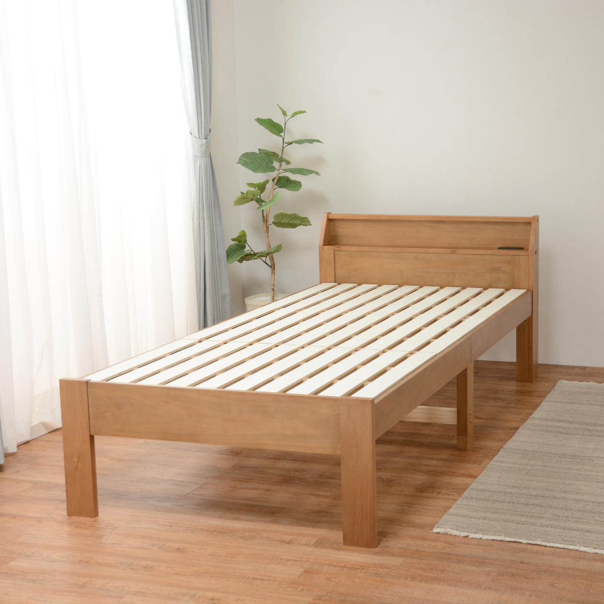 HAGiHARA（萩原） ベッド シングル 高さ調節 3段階すのこ 木製