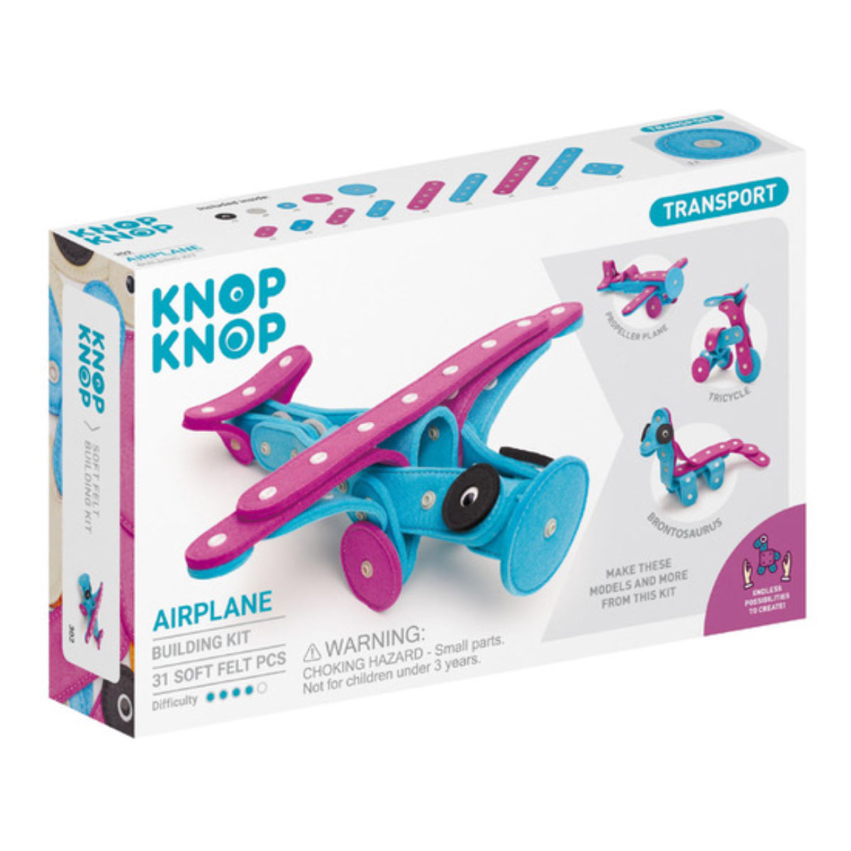 おもちゃ KNOP AIRPLANE 飛行機 知育玩具 （ オモチャ 知育 玩具 知育ブロック ひこうき 31ピース 子ども キッズ 幼児 プレゼント ）