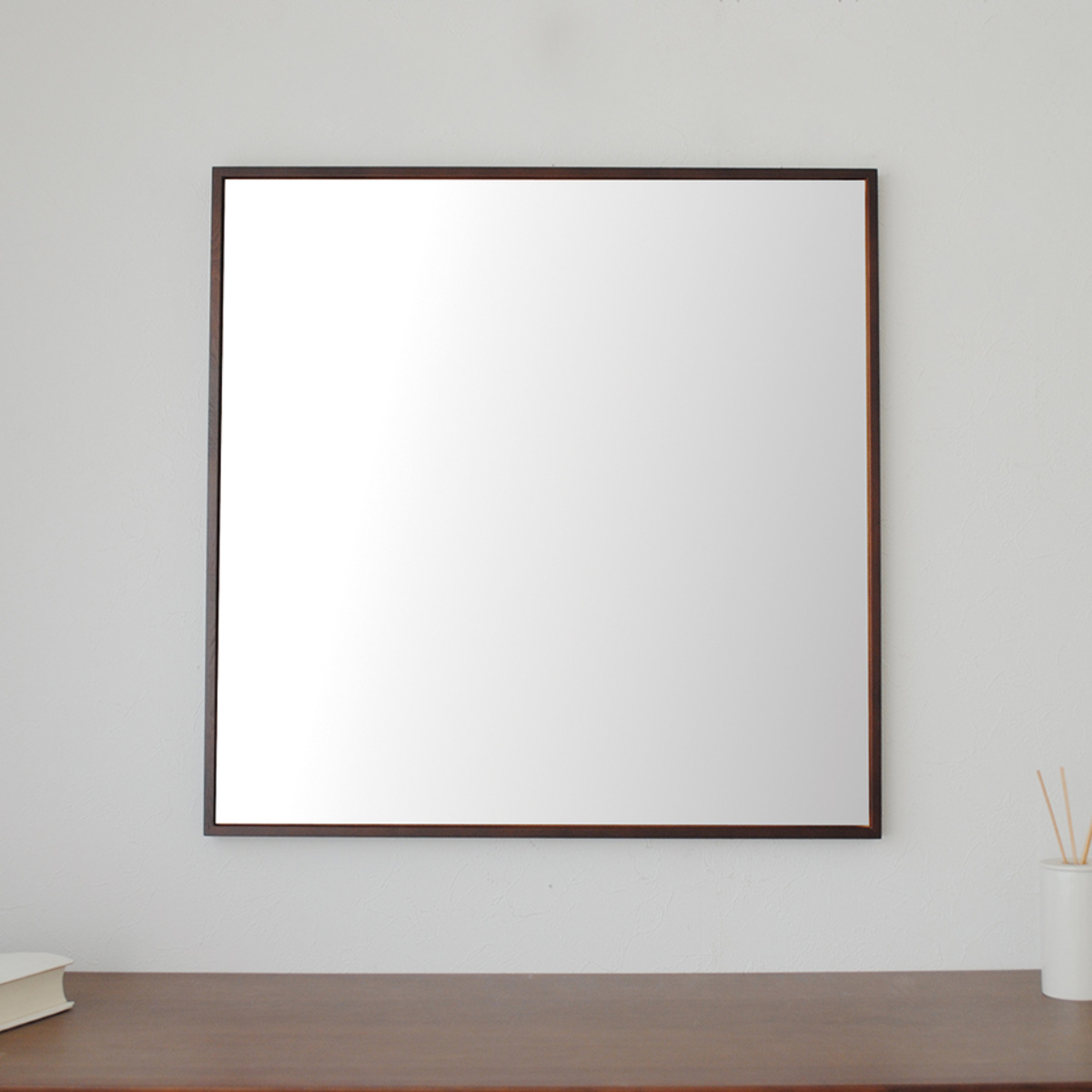 永井興産 ウォールミラー 60×60cm 細枠 正方形 （ 鏡 壁掛け ミラー