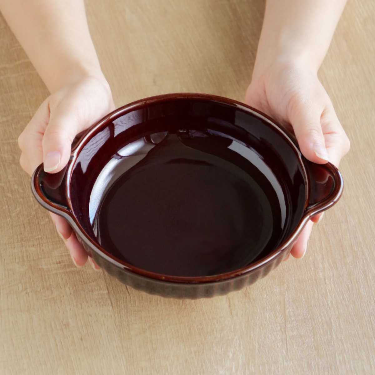 グラタン皿 一人用 丸 16cm 立筋 耐熱 陶器 萬古焼 （ 食洗器対応 電子