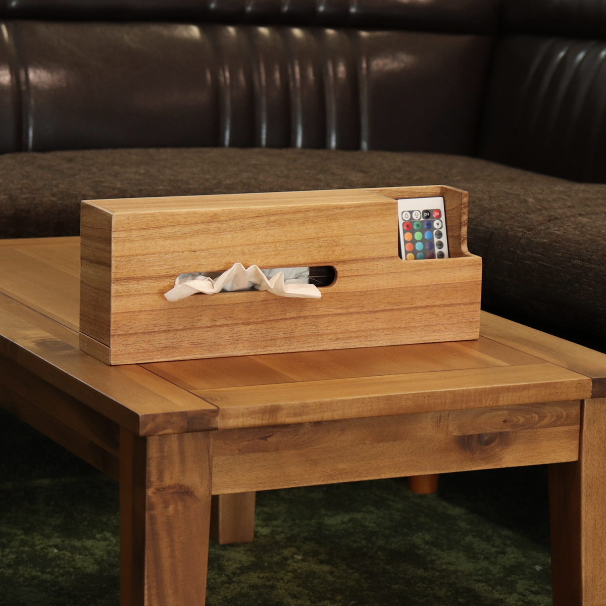 ちどり産業 ティッシュケース ティッシュボックス 収納付き 木製