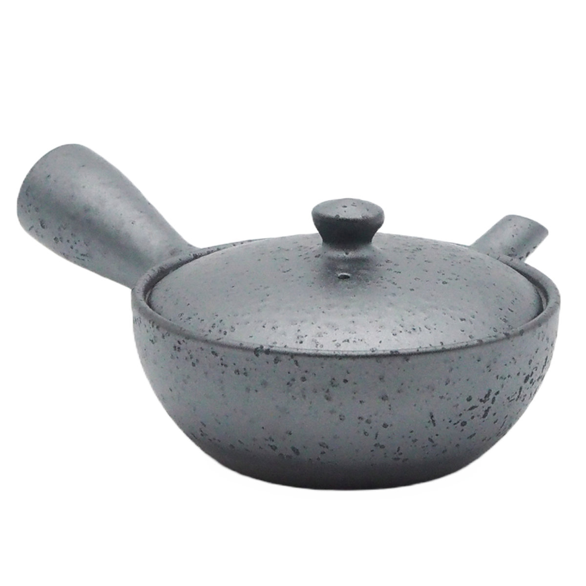 煎茶道具　萬古焼　館正規 作　横手急須　共布共箱　V　R7207 急須 130ml 浅碗 ベンリー 陶器 萬古焼 （ きゅうす ティーポット 茶器