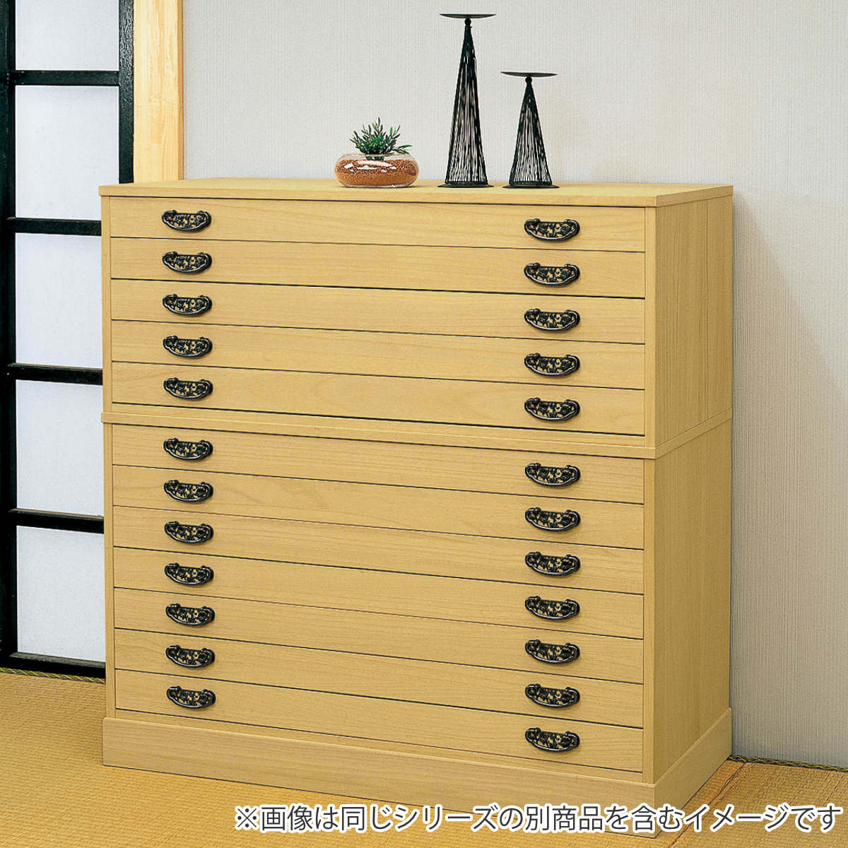 総桐 着物たんす 5段 上置き用 とのこ仕上 日本製 幅100cm （ 桐たんす 桐 着物収納 天然木 木製 衣類収納 着物 引出し 完成品 ）の画像