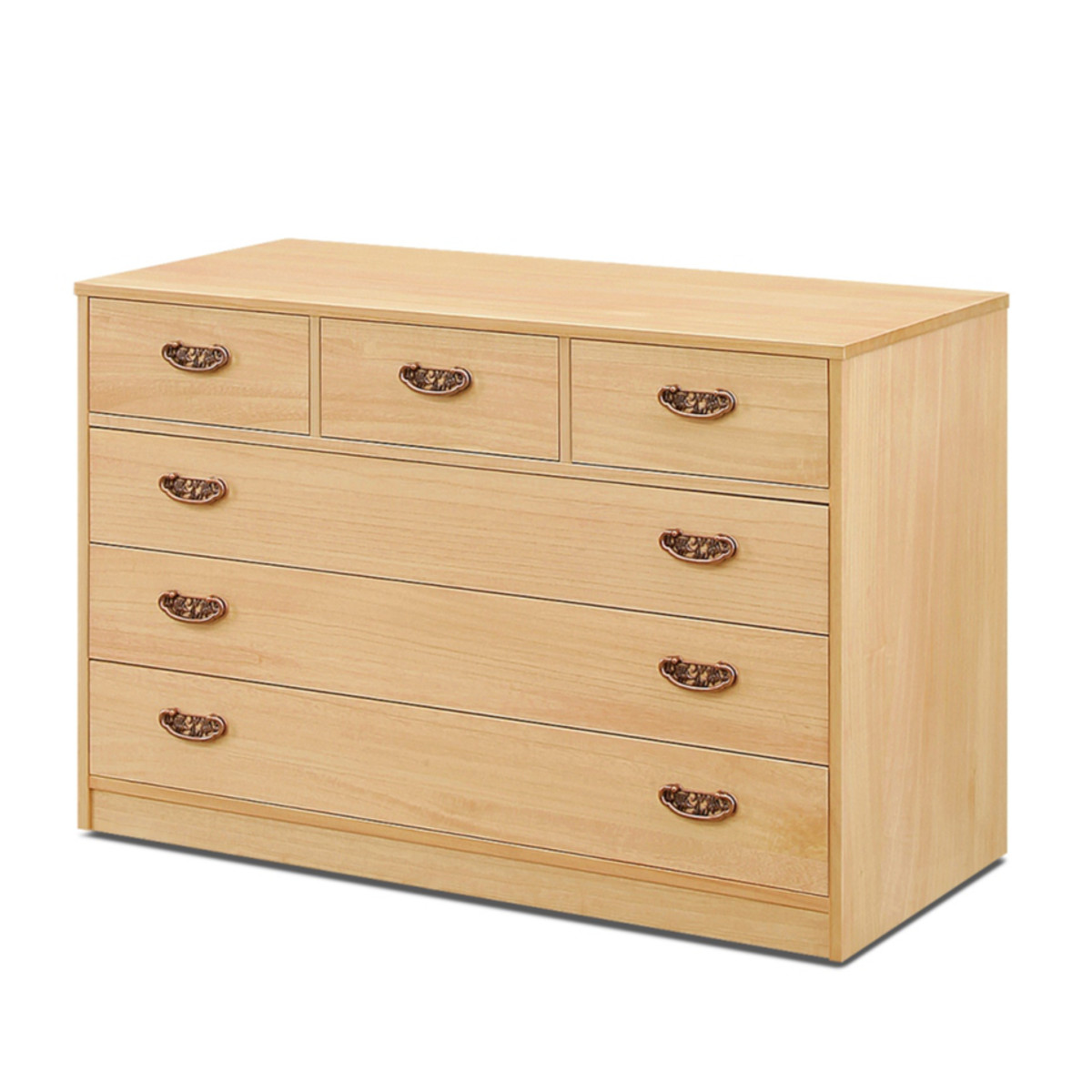 マーゼルン 総桐 隠しキャスター付 チェスト 4段 柿渋染め 日本製 幅