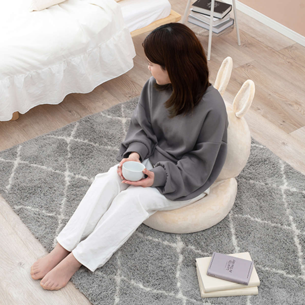 HAGiHARA（萩原） 座椅子 うさぎ 折りたたみ （ コンパクト 座いす 座