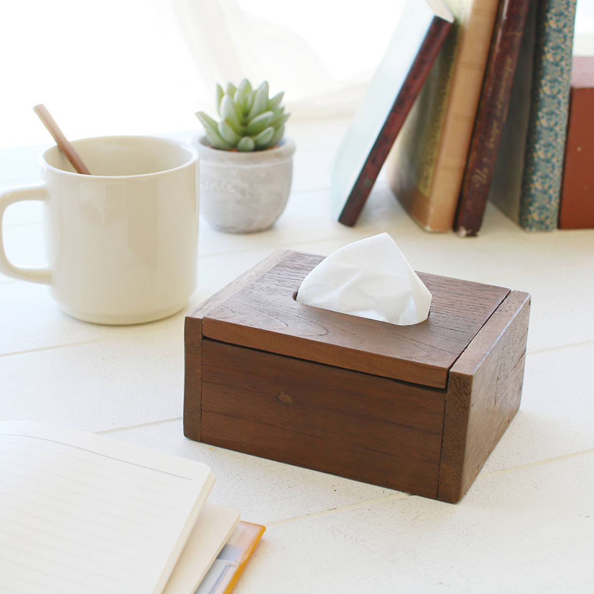 ティッシュケース 廃材ミニティッシュボックス 木製 （ ティッシュ