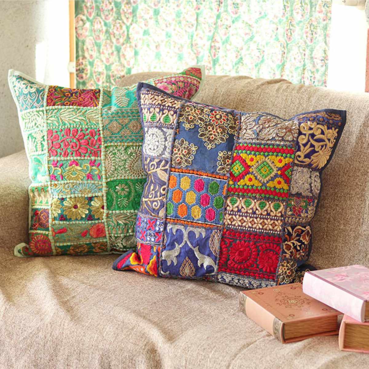 クッションカバー カンバディアパッチ 45×45cm （ クッション カバー