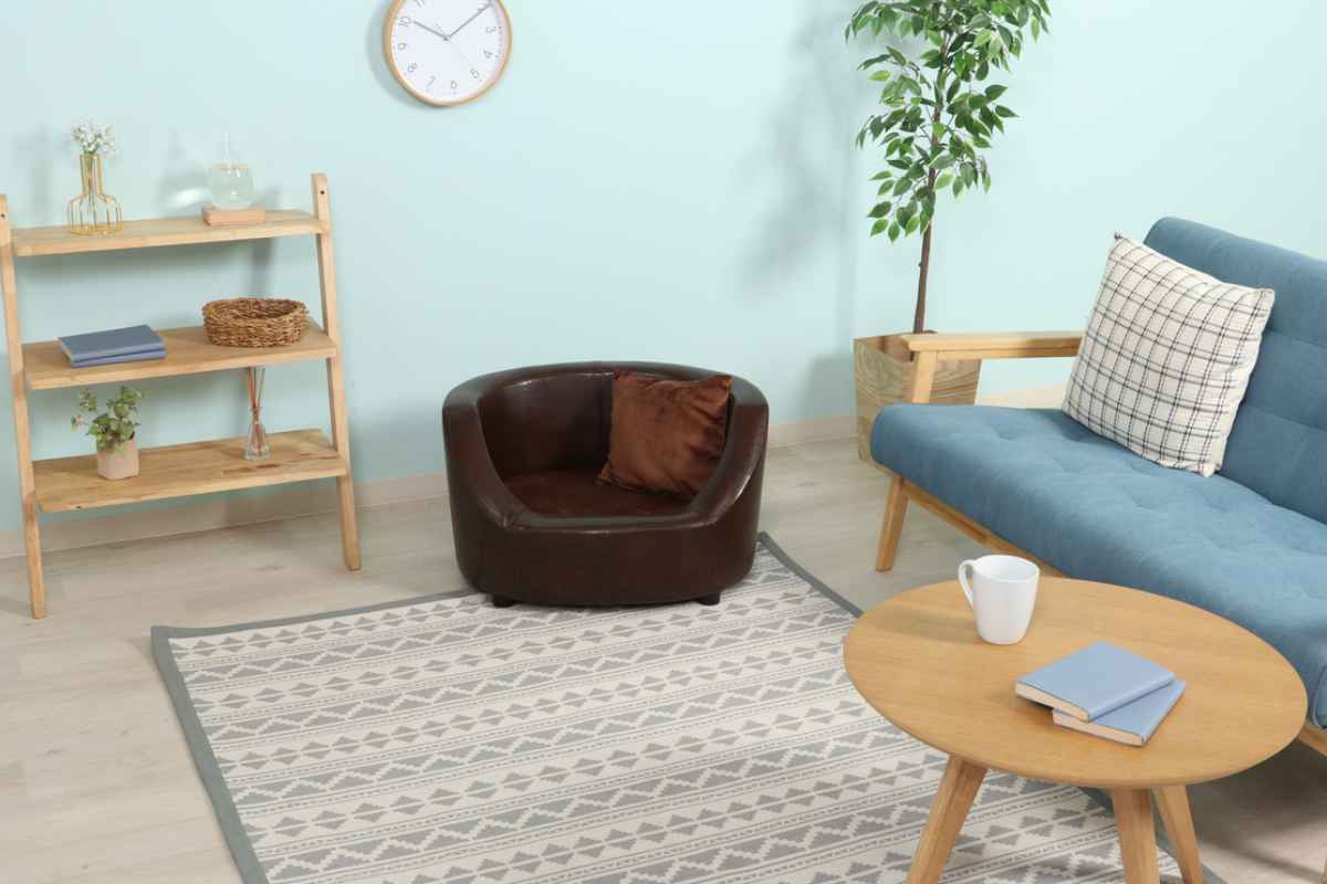 ペットソファ 幅66.5cm レザー調 クッション カバー （ ペットベッド 犬 猫 ペット家具 ペット用 ベッド ソファー ）の画像