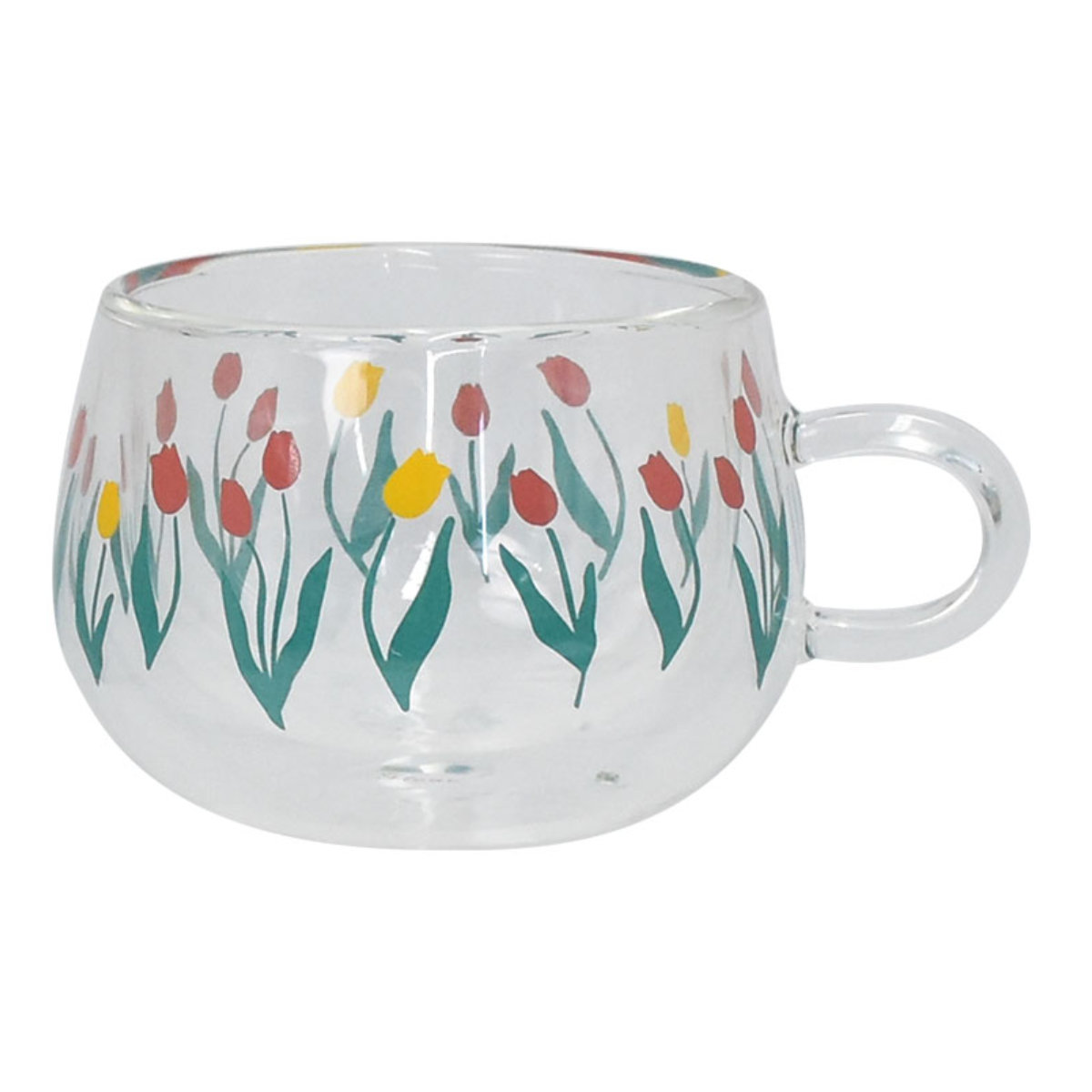 ダブルウォールグラス 250ml フルール Fleur 耐熱ガラス （ 電子