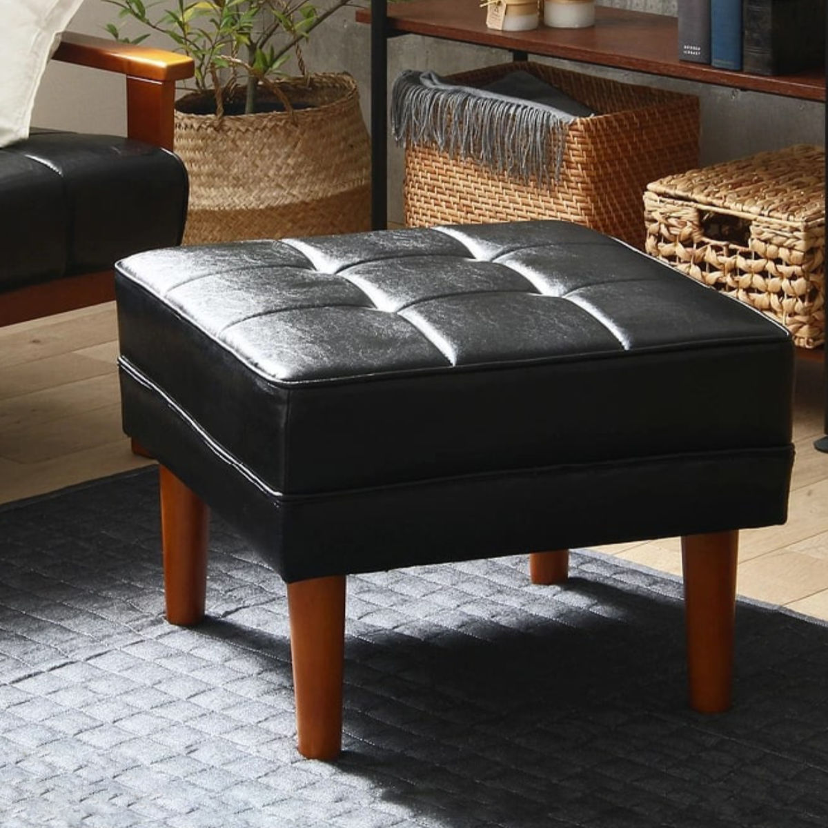 Nさん用【CONRAN刻印付】黒 本皮 オットマン　1m大きいサイズ Nさん用【CONRAN刻印付】黒 本皮 オットマン 1m大きいサイズ Nさん用