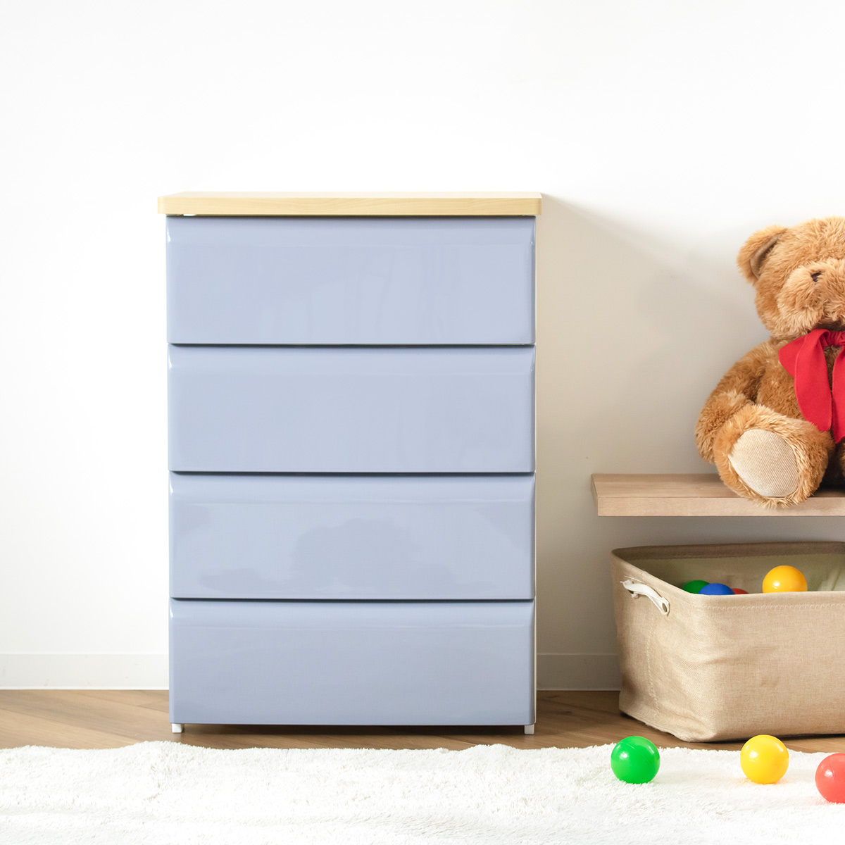 平和工業 チェスト 4段 幅56.2×奥行40×高さ80.7cm 木目調天板 （ 収納