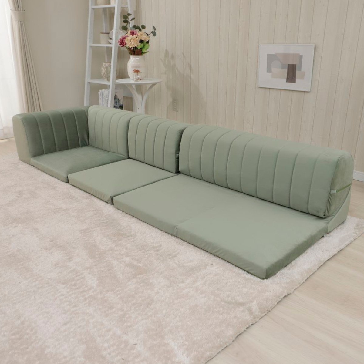 セルタン コーナーソファ 3点セット ベロア （ ローソファ フロア