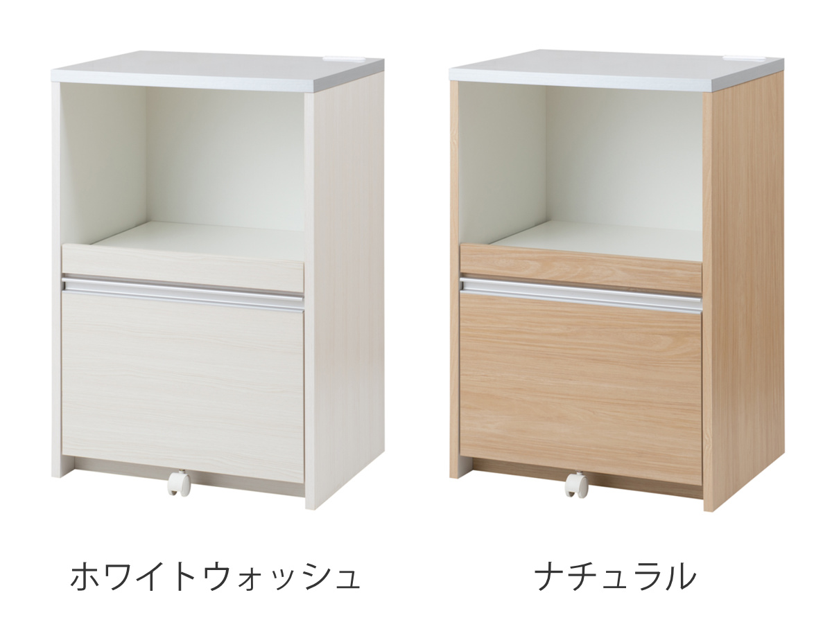 レンジ台 カウンタータイプ スライドストッカー付 幅60cm （ キッチン収納 収納 レンジ レンジラック 棚 ）の画像