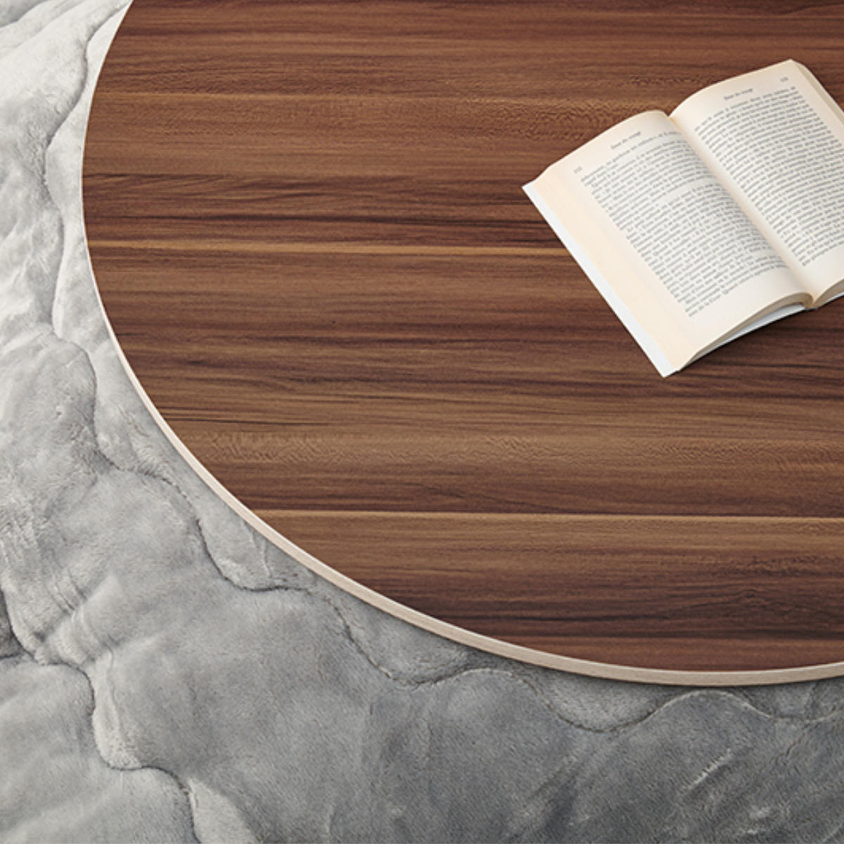 HAGiHARA（萩原） こたつ天板 幅80cm 円形 木目調 リバーシブル （ 天