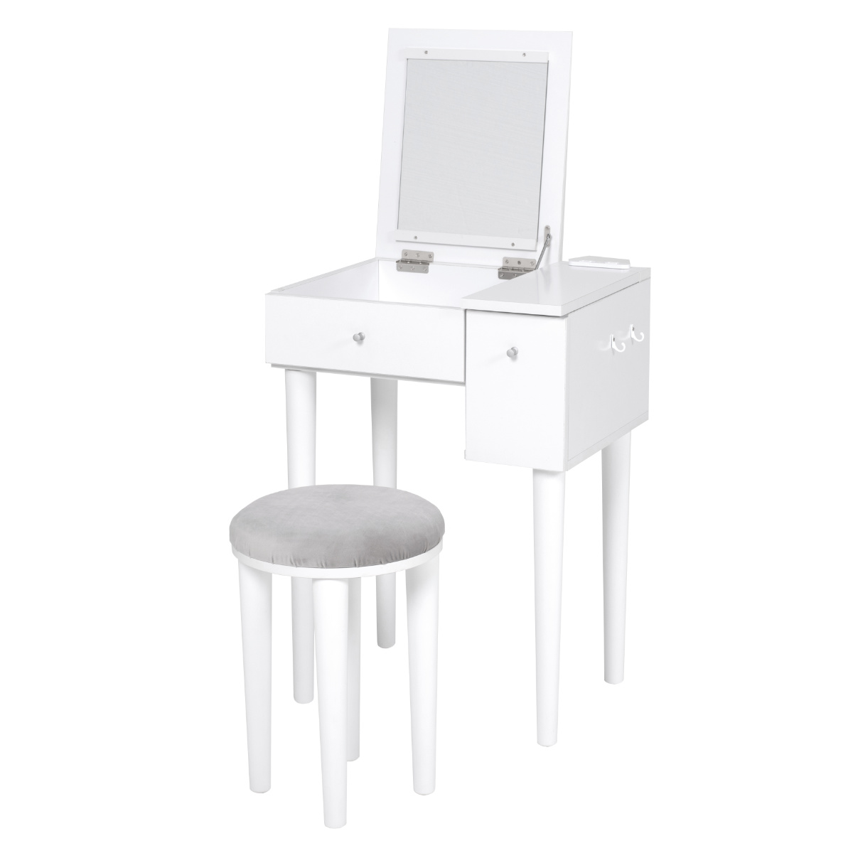 HAGiHARA（萩原） ドレッサー 幅53cm スツール 角度調節 コンセント