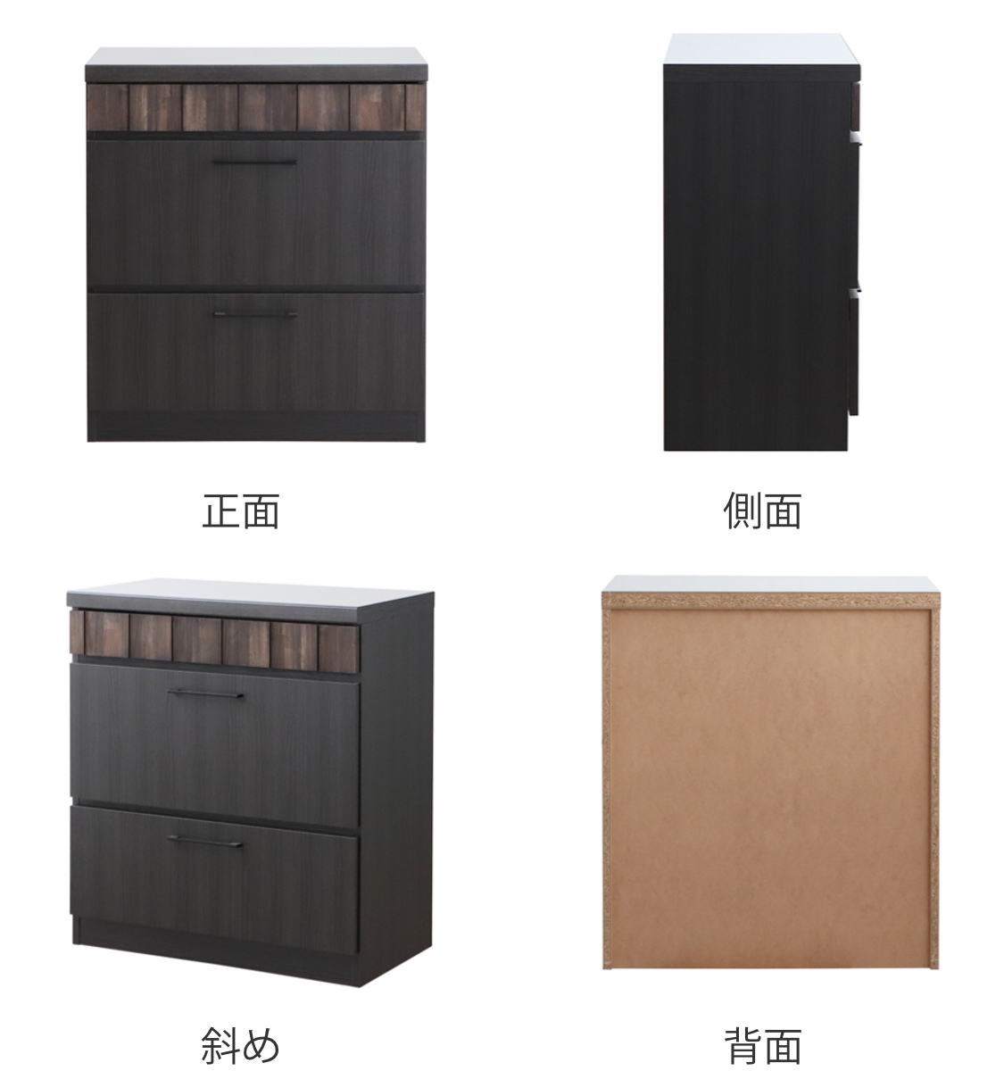 キッチンカウンター 引出しタイプ ステンレストップ RESE 幅80cm （ キッチン収納 収納 カウンター 棚 引出し 無垢 ）_2
