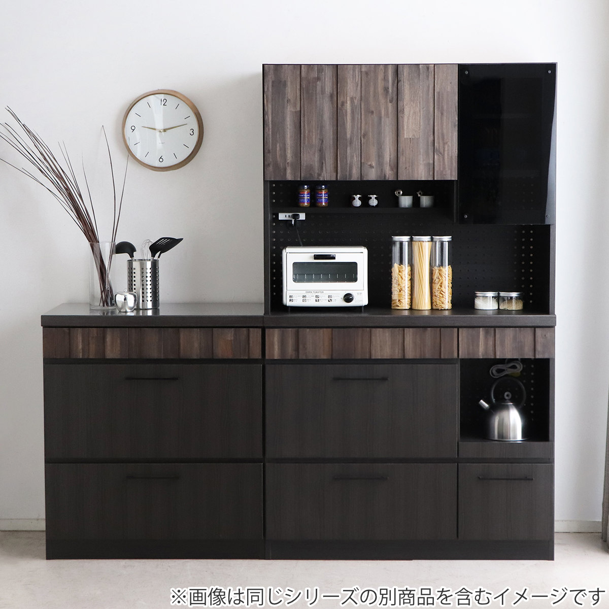 キッチンカウンター 引出しタイプ ステンレストップ RESE 幅80cm （ キッチン収納 収納 カウンター 棚 引出し 無垢 ）_9