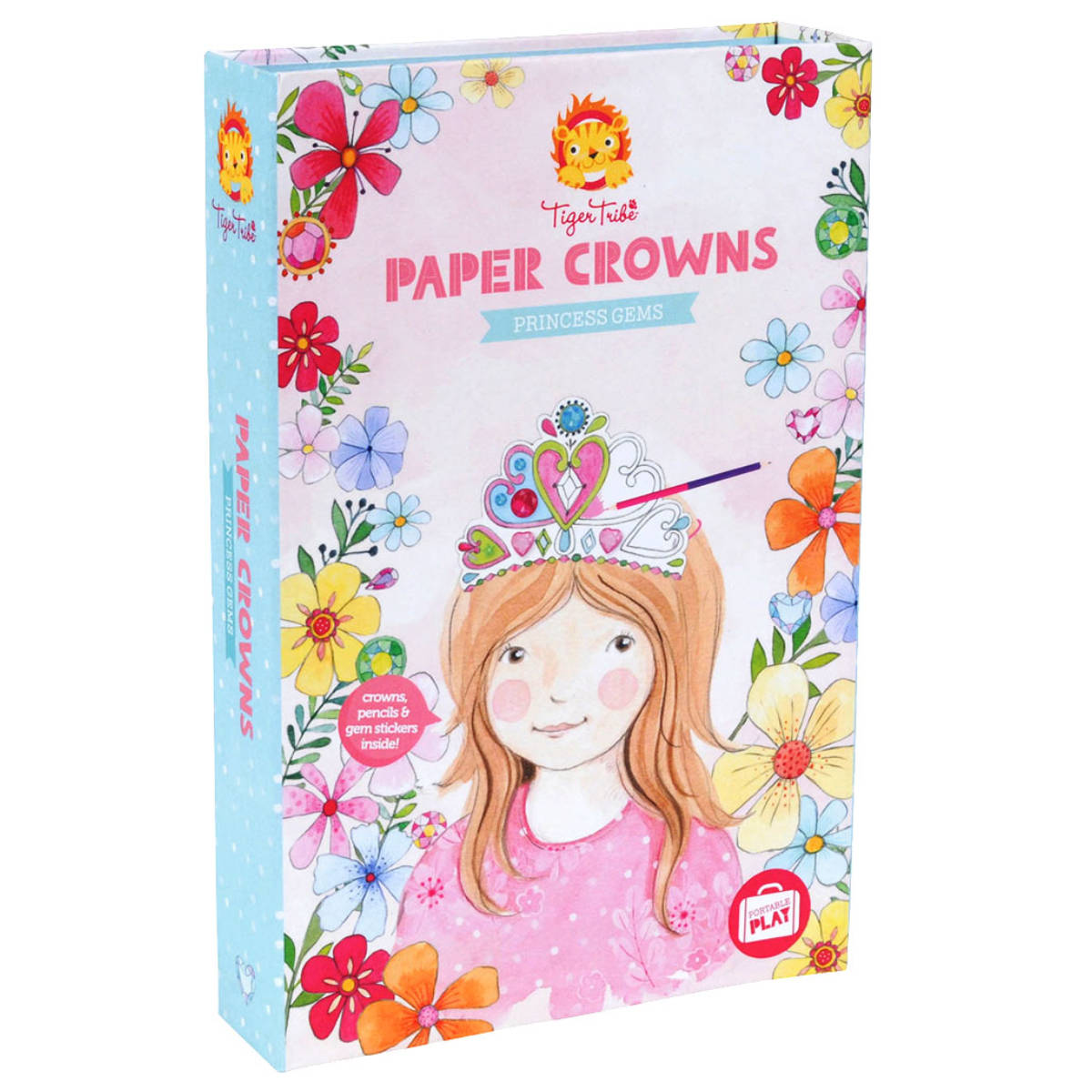 おもちゃ ペーパークラウン プリンセスと宝石 （ 工作キット 王冠 ティアラ 色ぬり 知育玩具 玩具 子供 幼児 キッズ 5歳 女の子 かわいい ）