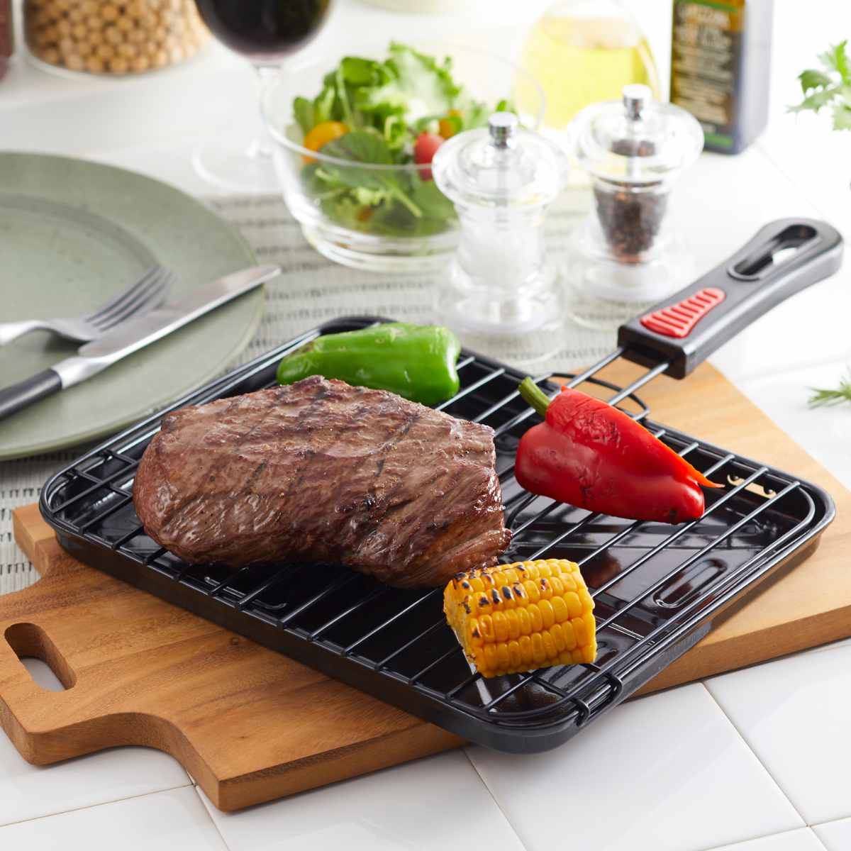 竹原製缶 魚焼き網 ガス火専用 セラグリル ストレートL （ Siセンサー