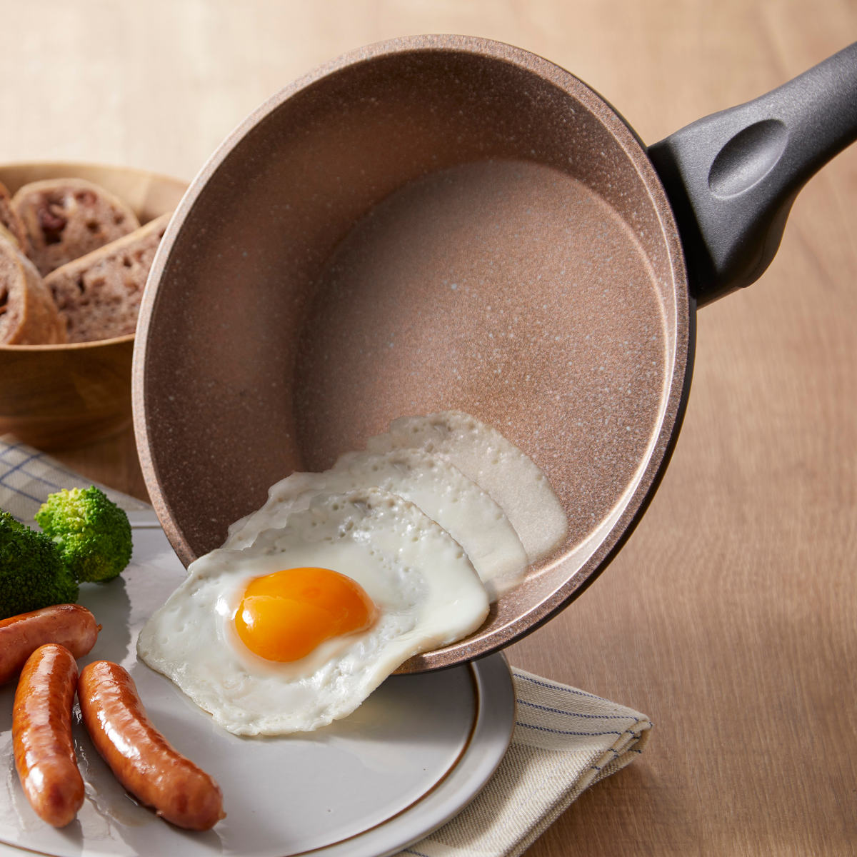 竹原製缶 フライパン 20cm IH対応 ゴールドストーンマーブルLIGHT