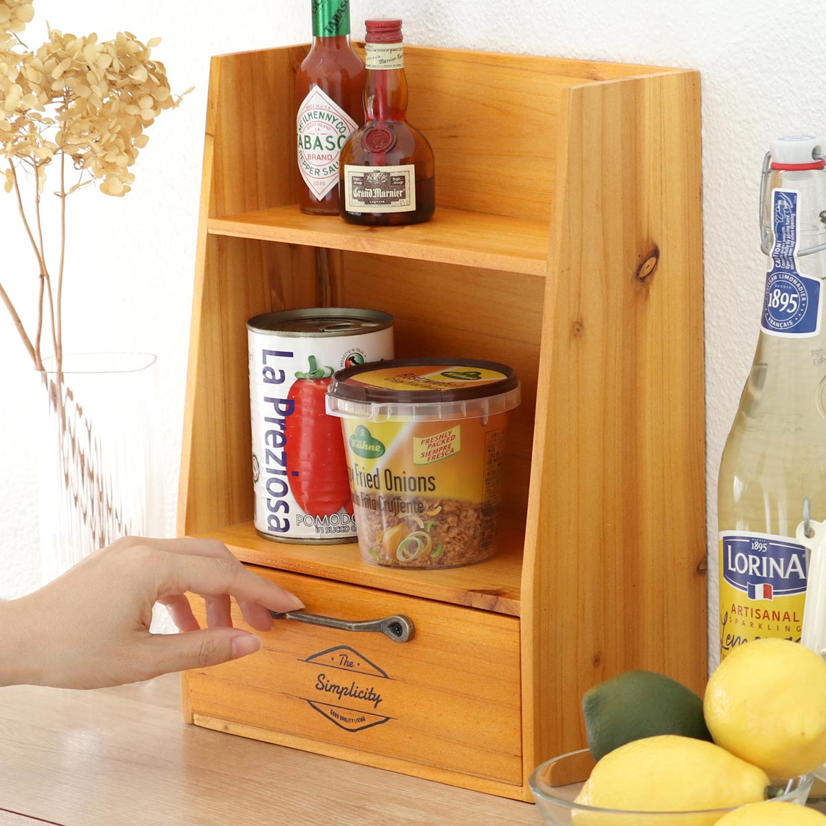 棚　キャビネット　飾り棚　小物収納　スパイスラック HABITER（アビテ） 調味料ラック ボワシー スパイスラック 木製