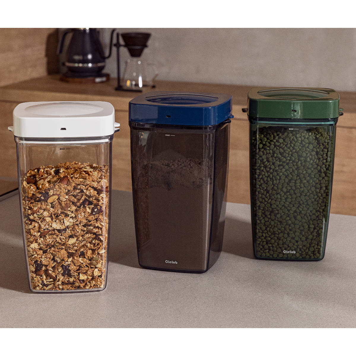 保存容器 4L Cielob 自動真空キャニスター スクエア （ セーロブ