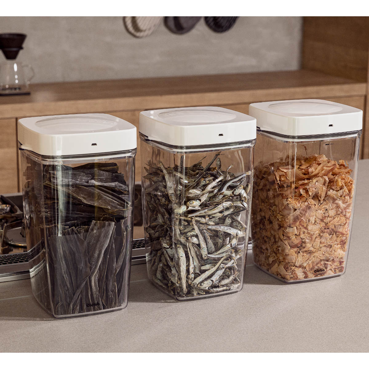 保存容器 4L Cielob 自動真空キャニスター スクエア （ セーロブ