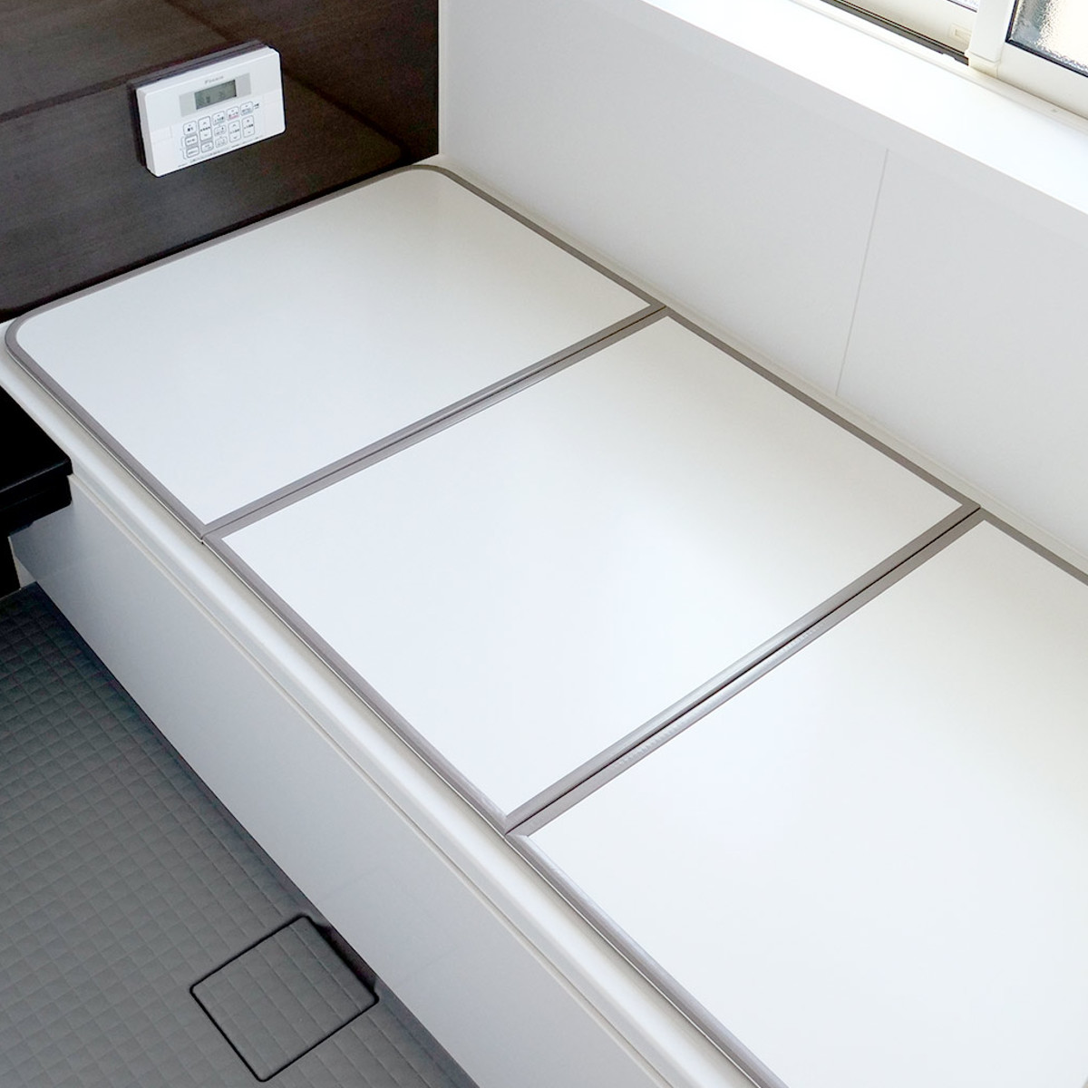 特典付き 風呂ふた 組み合わせ 軽量 カビの生えにくい風呂ふた W-14 80×140cm 実寸78×138cm 3枚組 （ 風呂蓋 風呂フタ 風呂 ふた 保温 ）の画像
