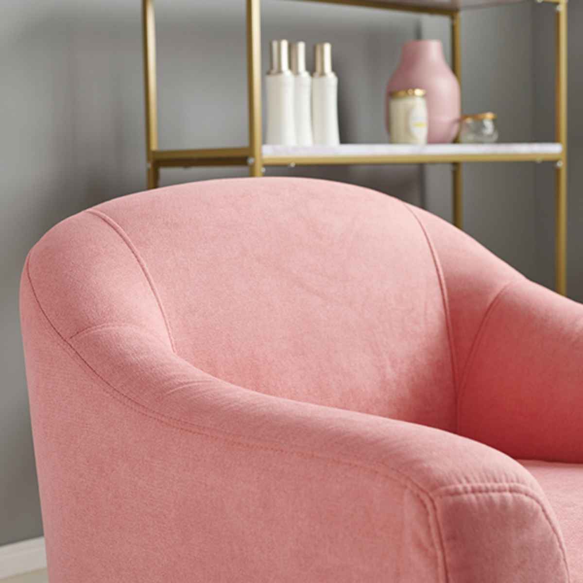 クラシック ピンク ファブリック 1人掛けソファ HAGiHARA（萩原） ソファ 幅70cm 一人掛け 肘掛け ファブリック （ 1人