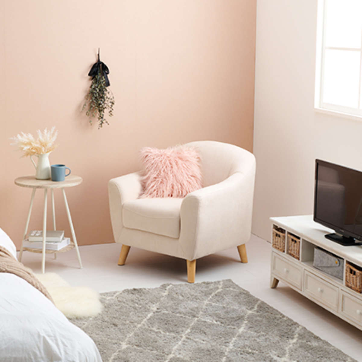 HAGiHARA（萩原） ソファ 幅70cm 一人掛け 肘掛け ファブリック （ 1人