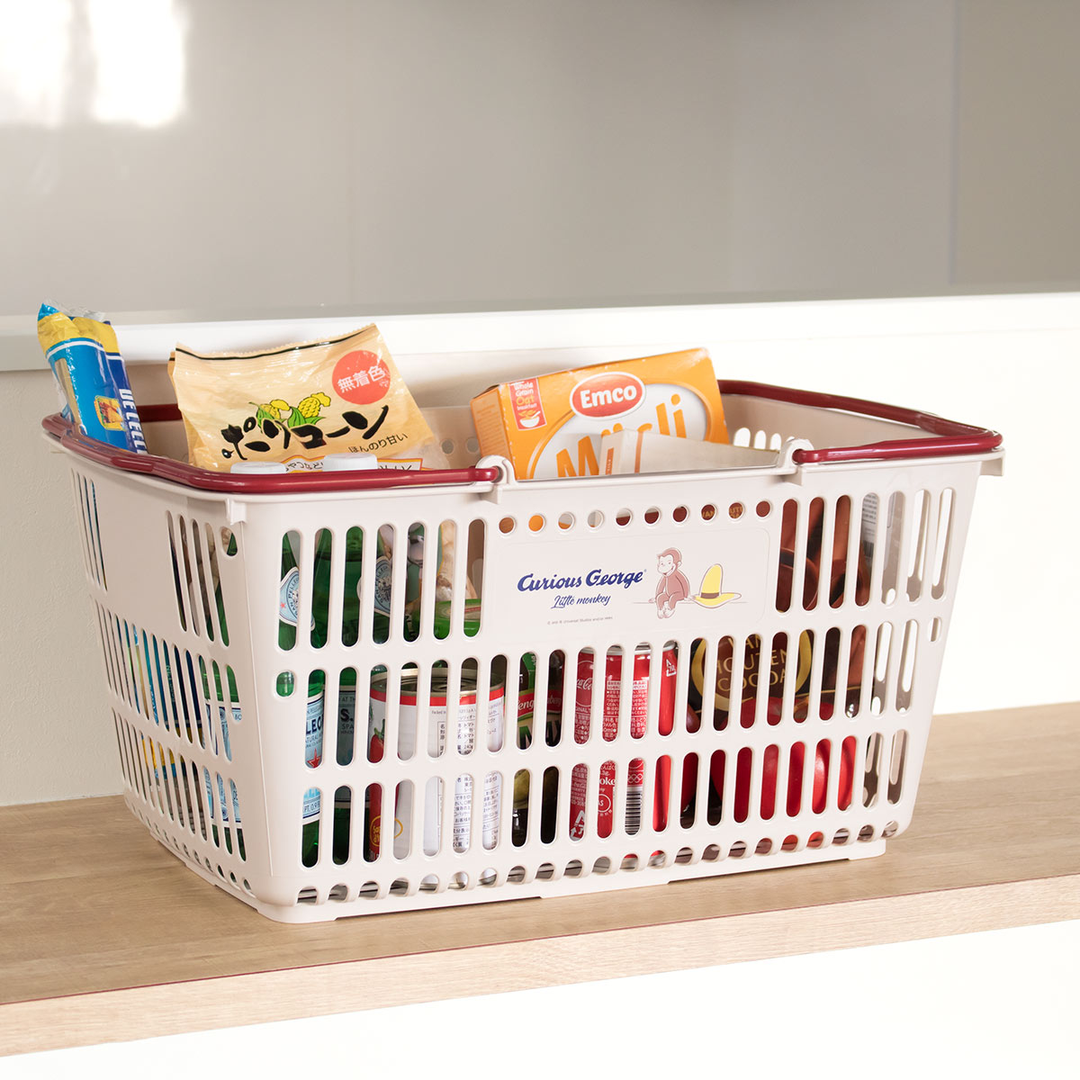 錦化成 バスケット おさるのジョージ ショッピング10 レジかご （ カゴ