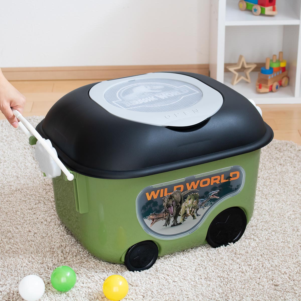 錦化成 おもちゃ箱 ジュラシック・ワールド 窓付きおもちゃ箱