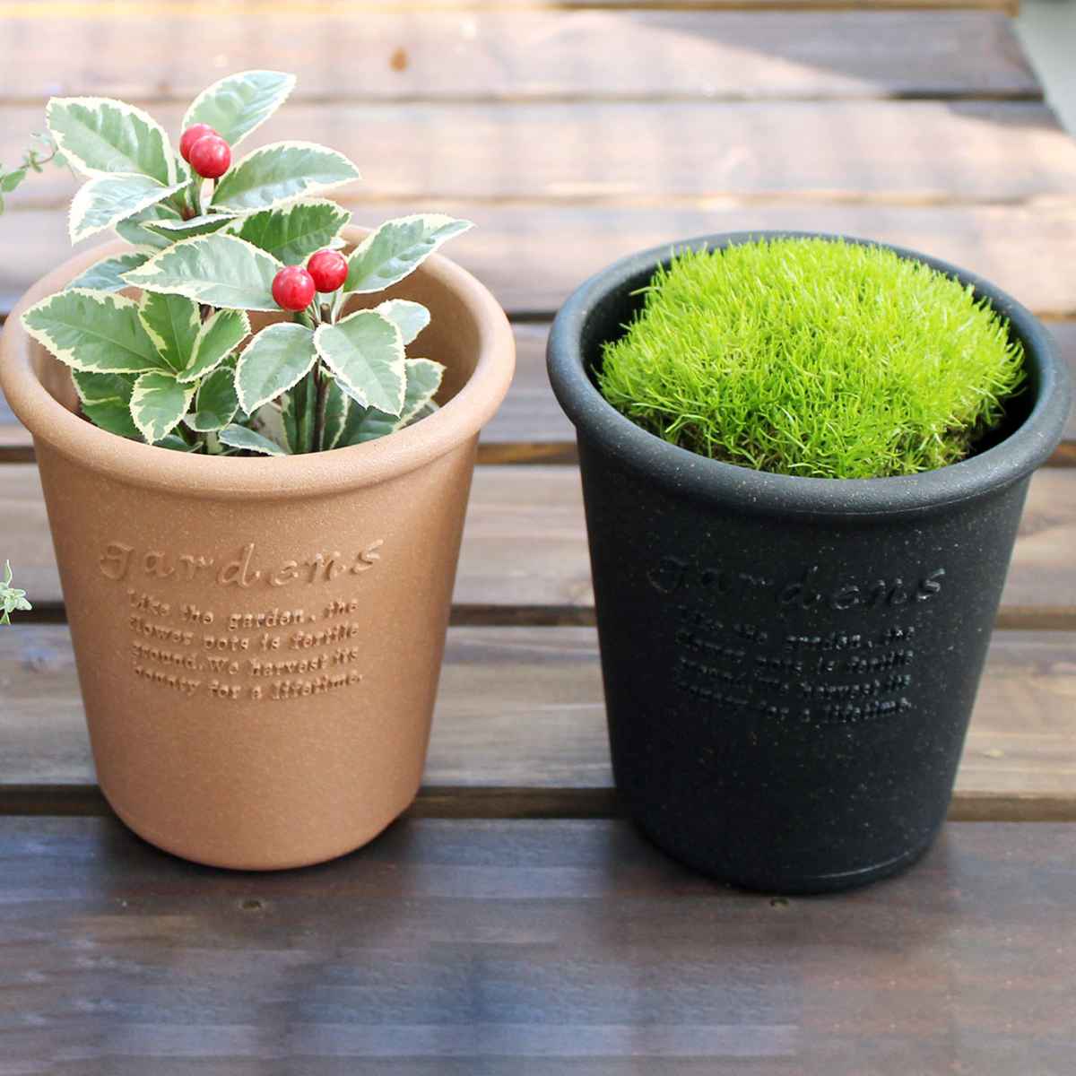 八幡化成 植木鉢 エコポット丸型 3号 古紙入り （ プランター プラント
