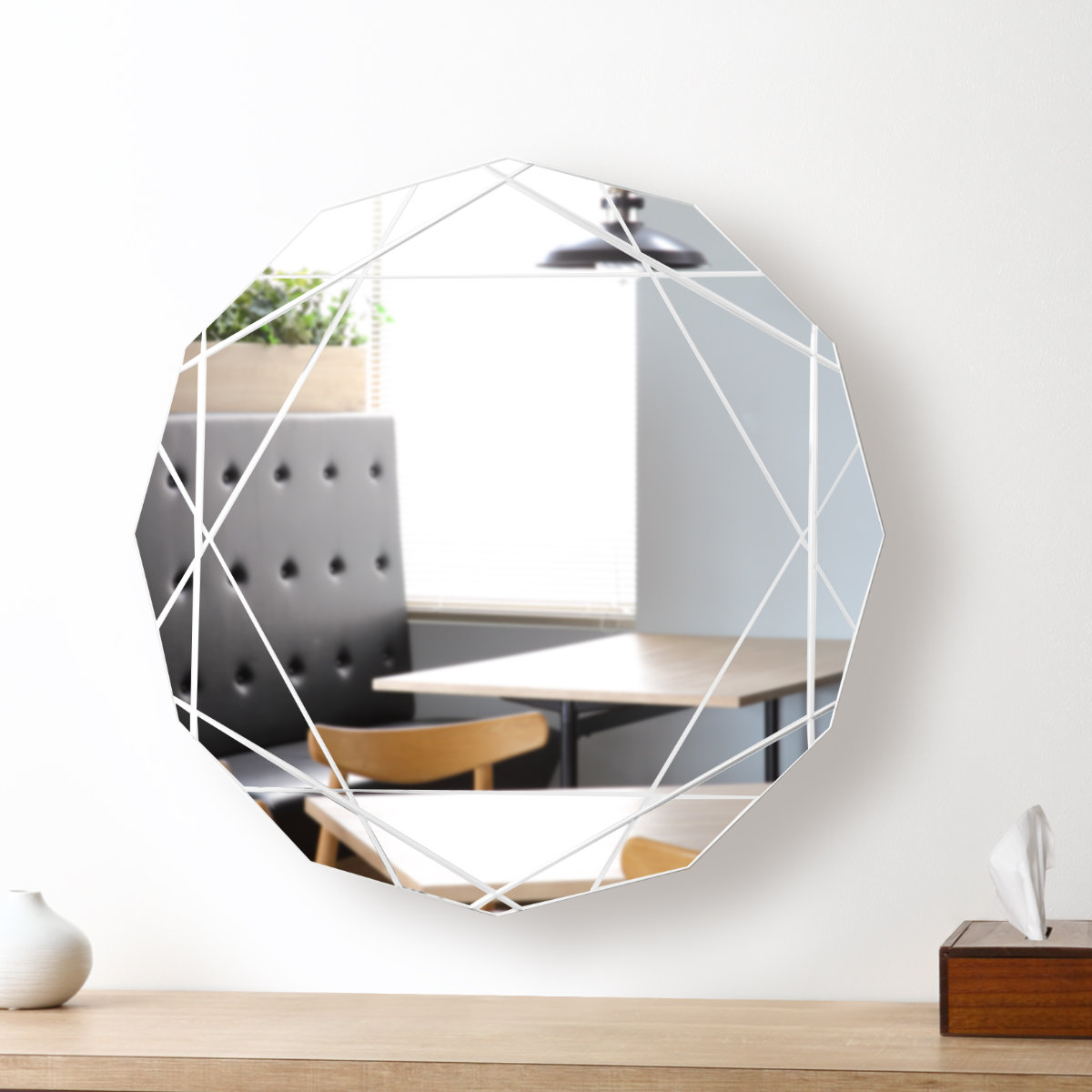 塩川光明堂 ミラー 壁掛け 62×62cm ウォールミラー モーデン （ 鏡