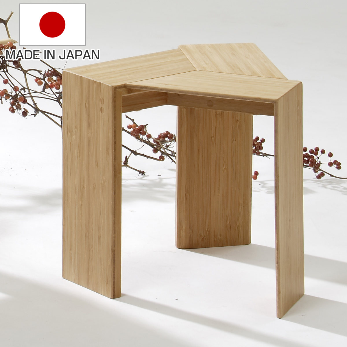 TEORI（テオリ） スツール 高さ36cm 竹製 三角 （ ダイニングチェアー